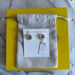 NWT Kendra Scott Taylor Earrings Dichroic/ Gold